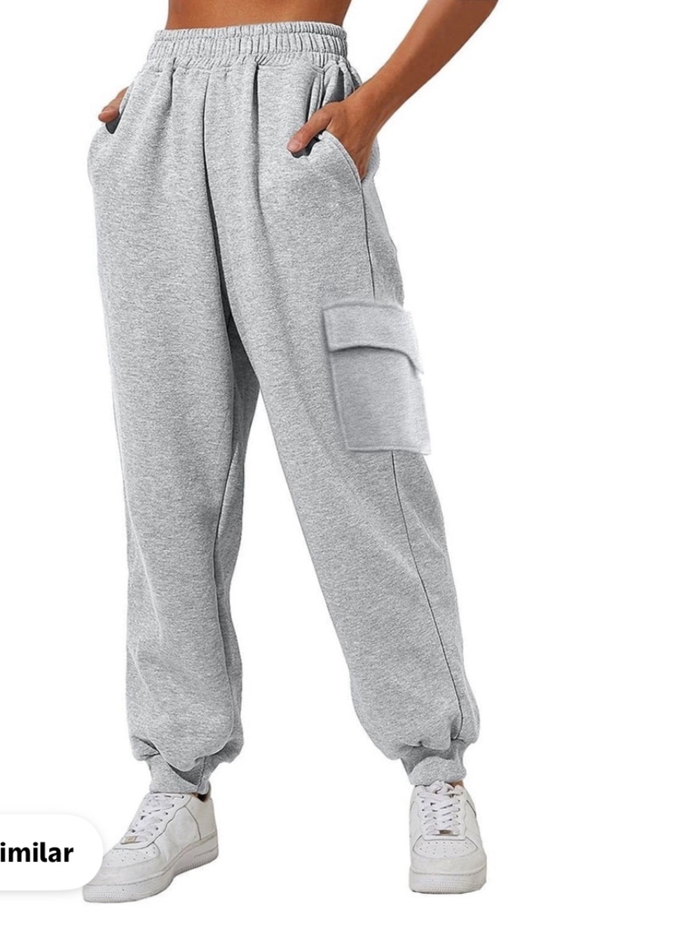 Zella Women's Grey Cargo Sweatpants with Elastic Waist